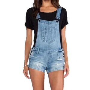 Black Orchid Overall Shorts Women's Blue Denim Overalls Size Small